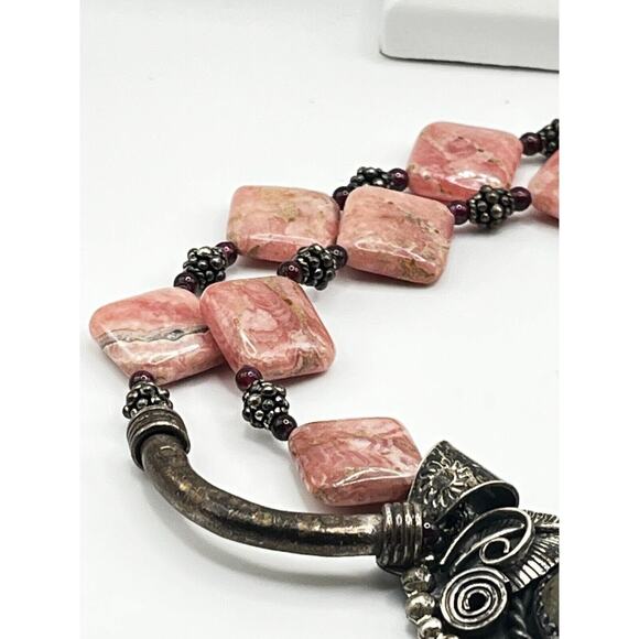 Rare Antique. Fine Sterling Silver .950 Tribal Ethnic Necklace & Owl Pendant - Picture 4 of 16